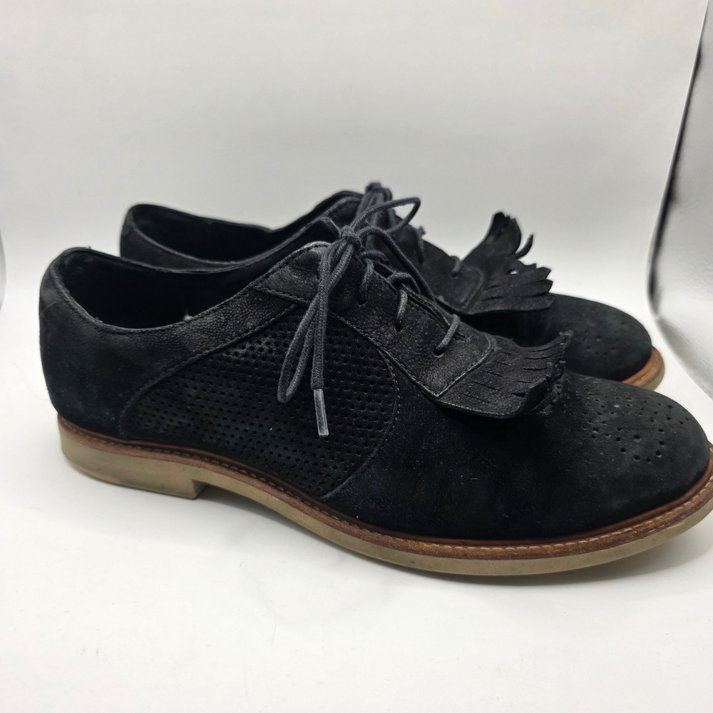 UGG Australia Black Suede Kiltie Oxford Brogue Shoes 1004305 Womens 8
